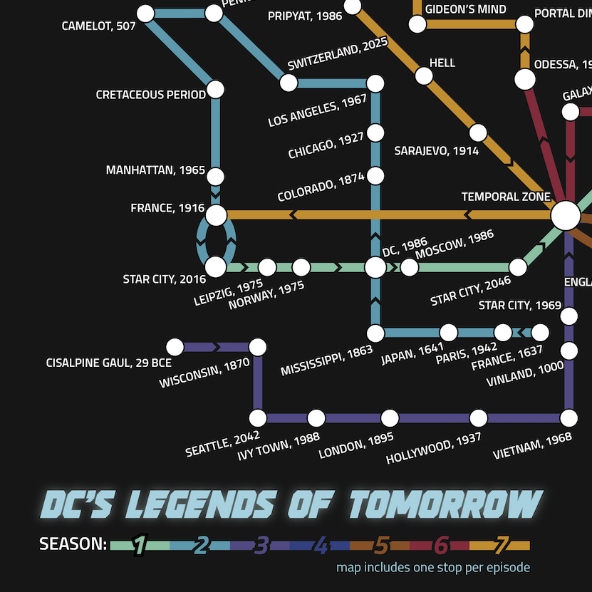 Transit map of a TV show