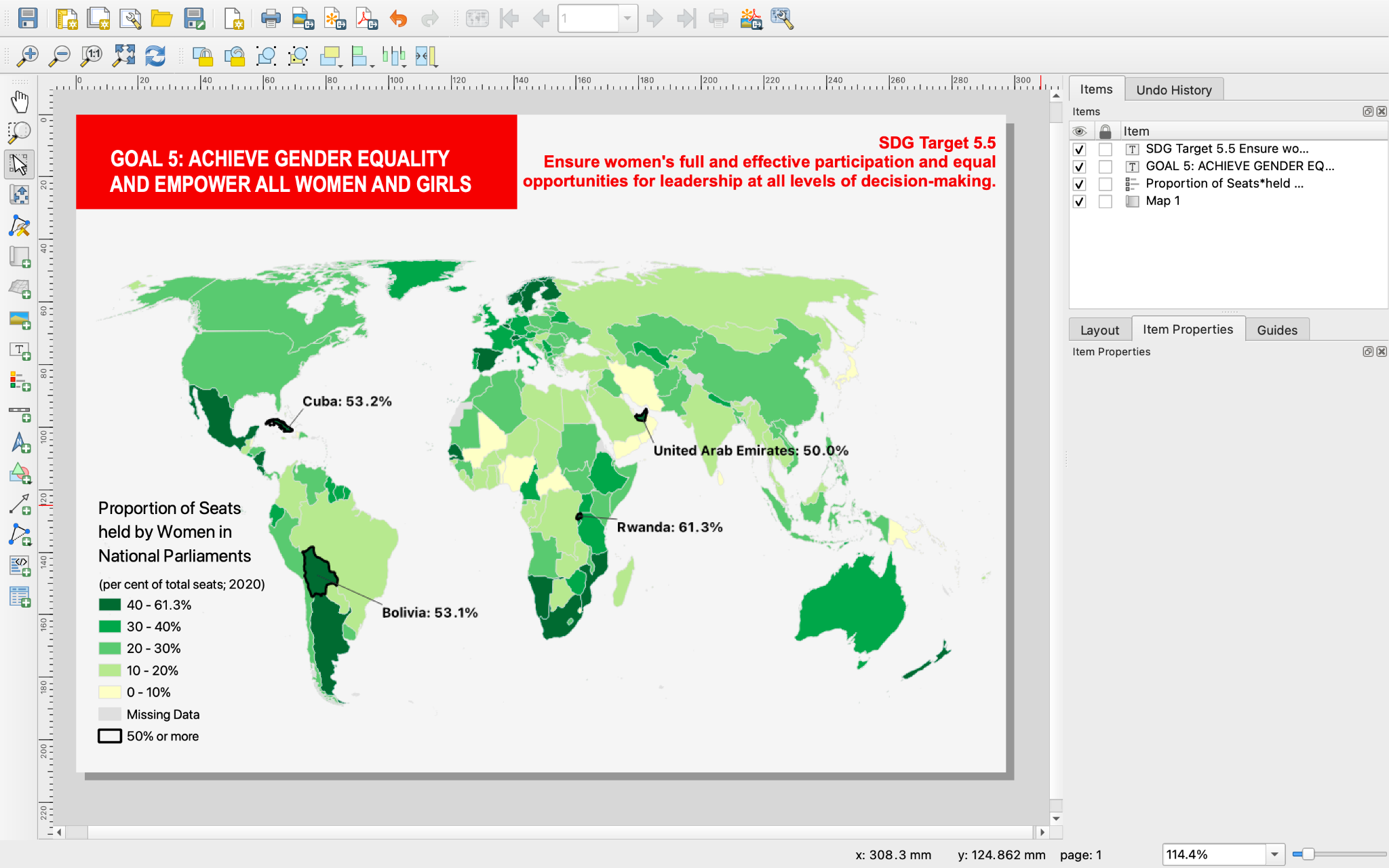 Choropleth Map from Mapping for a sustainable world, designed in QGIS